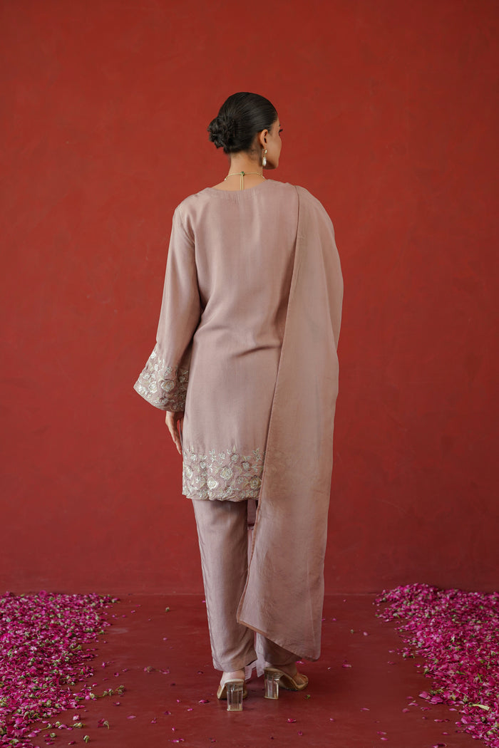 Mauve Rose Cuff Kurti