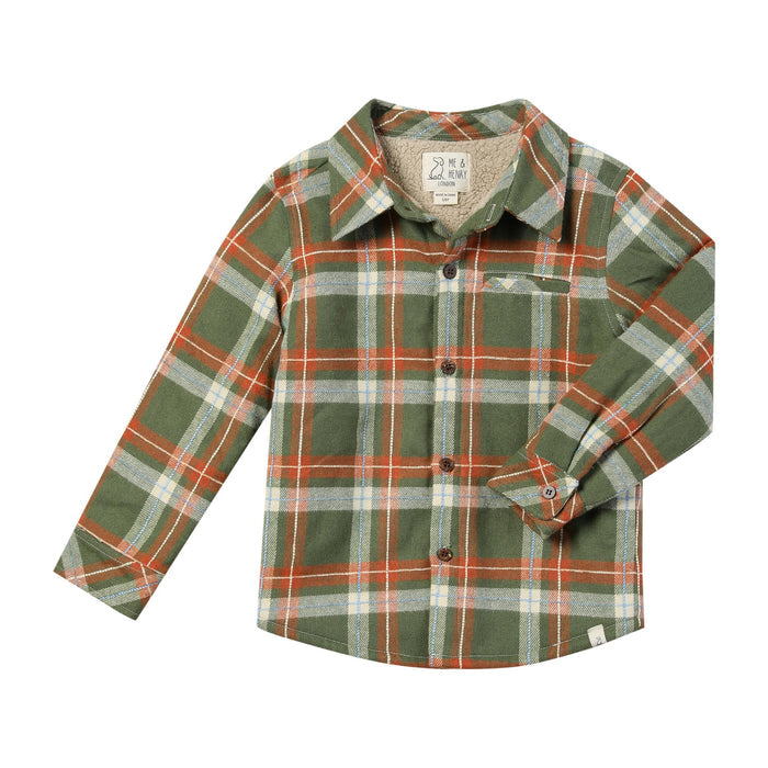 Me & Henry - Sherpa Lined Shacket - Green Plaid