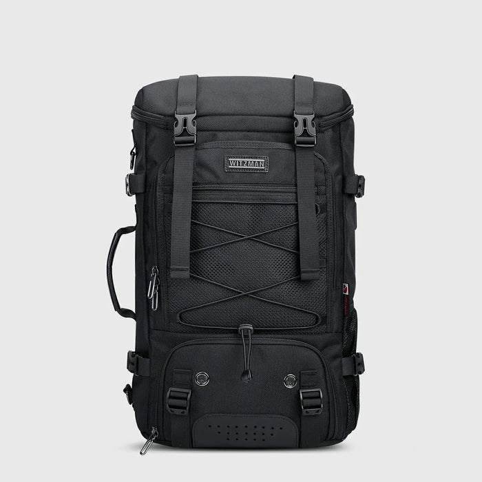 Black WITZMAN B715 nylon travel backpack product view