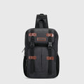Men’S Canvas Sling Bag with USB Port, Vintage Crossbody Chest Bag, three-quarter exterior angle