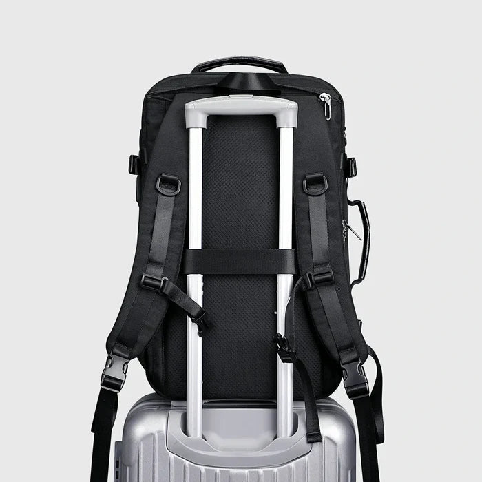 Men’S Carry on Travel Backpack Premium Casual Laptop Bag, side pocket layout