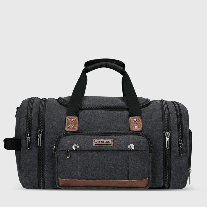 Classic Black WITZMAN A8007 canvas duffel bag product view