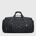 Men’s garment duffle bag with hanging suit compartment black nylon weekender business bag