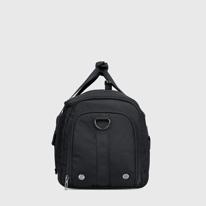 Men’S Convertible Garment Duffle Bag with Shoe Compartment travel duffel bag, side profile and travel size