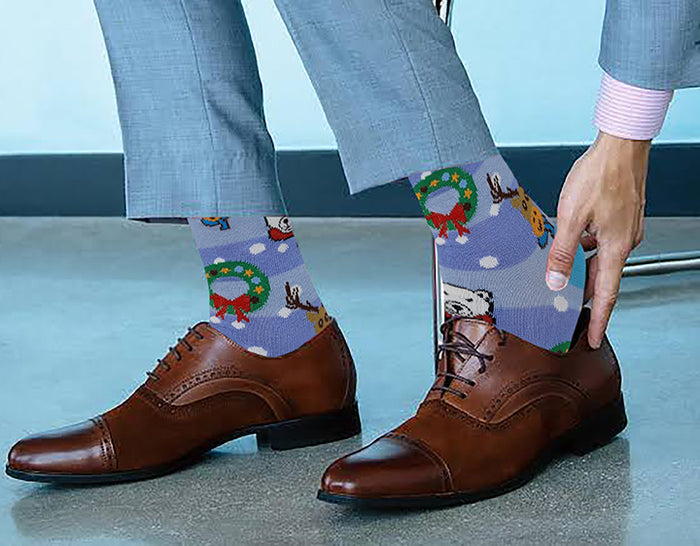 Men’s Christmas patterned socks – fun holiday argyle and stripe designs