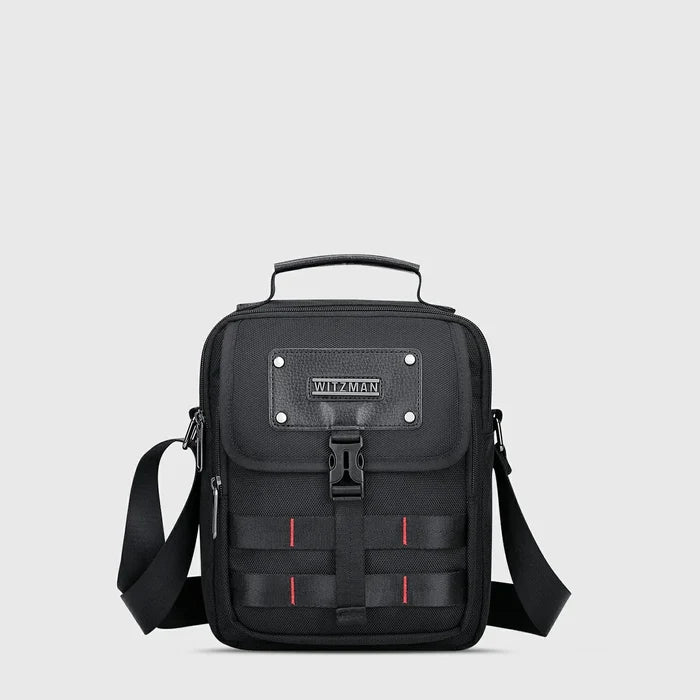 Black WITZMAN B708 nylon crossbody bag product view