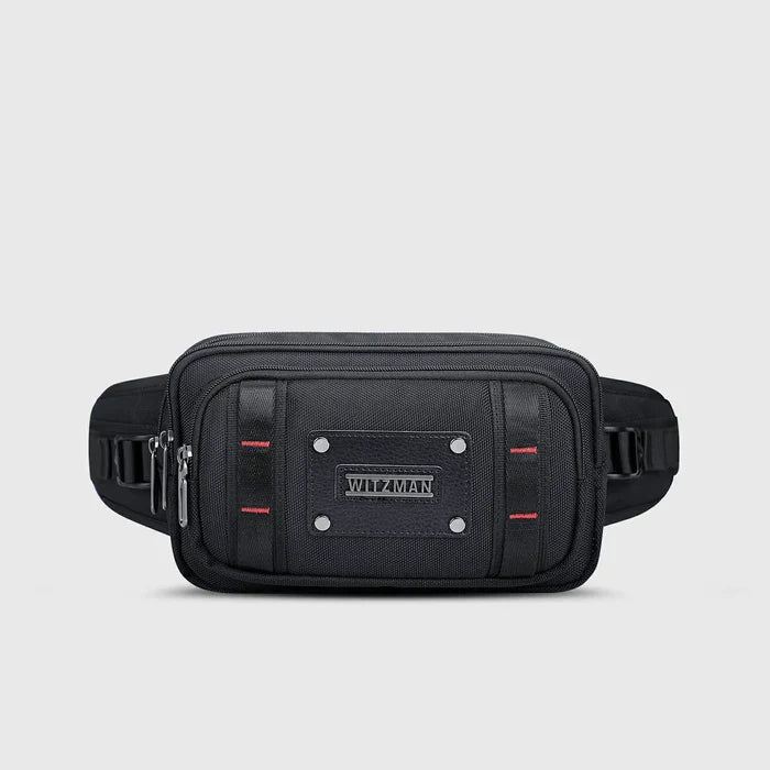 Men’S Nylon Fanny Pack Cycling Waist Bag nylon carry-on travel backpack, front exterior and overall shape