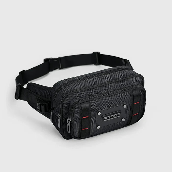 Men’S Nylon Fanny Pack Cycling Waist Bag nylon carry-on travel backpack, side bottle pocket detail