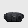 Men’s nylon fanny pack with multiple zip pockets black waist bag witzman