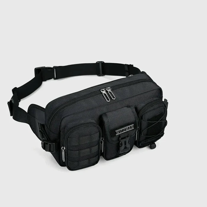 Lightweight waist bag for men with adjustable strap black waist bag nylon witzman