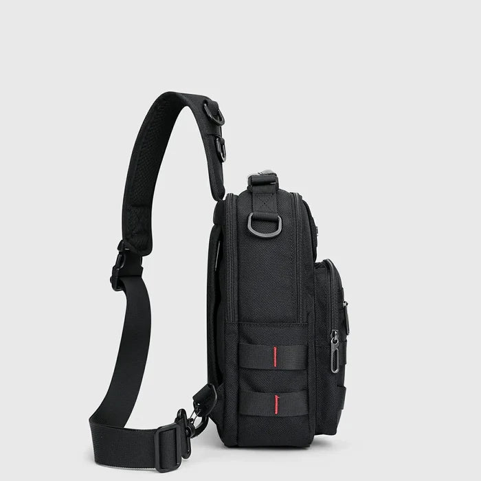 Men’S Nylon Sling Chest Bag Crossbody Casual Daily Bag, side profile and slim size