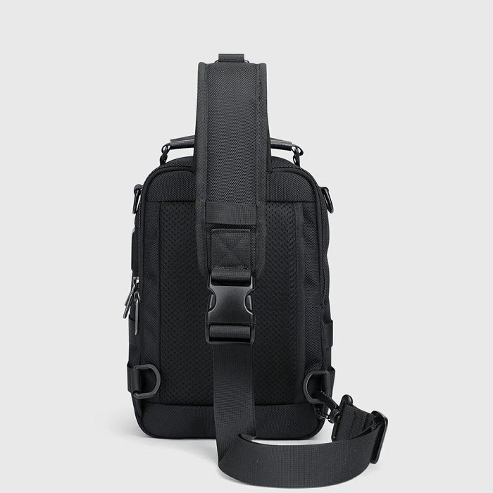 Men’S Nylon Sling Chest Bag Crossbody Casual Daily Bag, rear panel and breathable backing