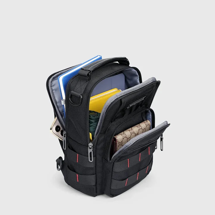 Men’S Nylon Sling Chest Bag Crossbody Casual Daily Bag, adjustable shoulder strap detail