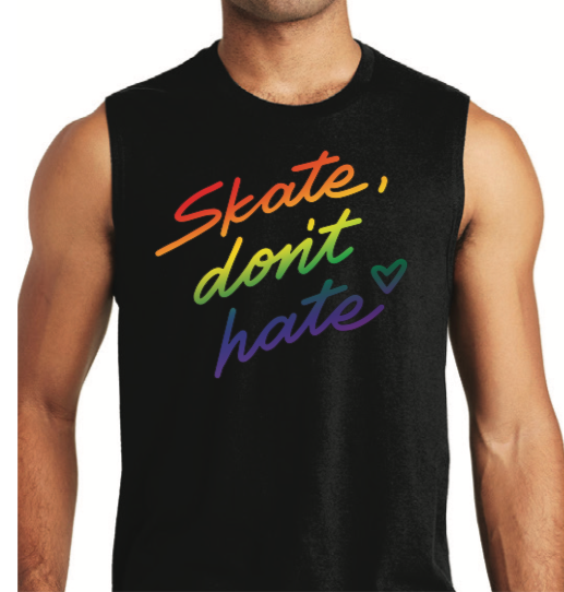Men's "Skate Don't Hate" Pride Muscle Tank