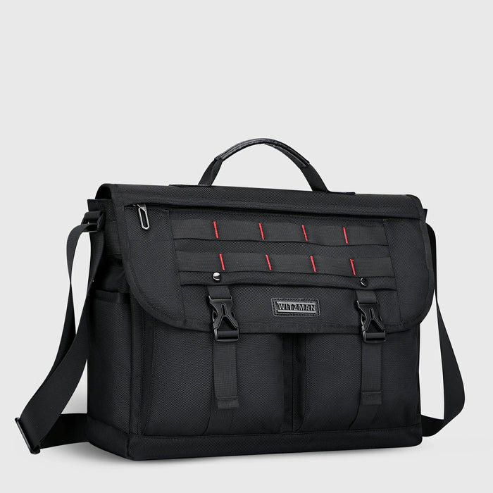 Messenger Bag Crossbody Large Lightweight Satchel Bag, front exterior and compact shape