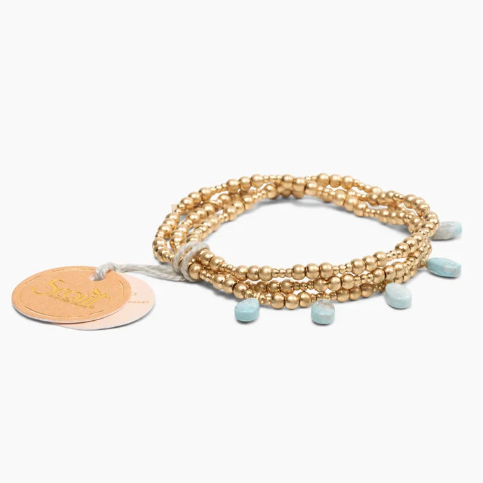 Metal Wrap Bracelet- Blue - Madison's Niche