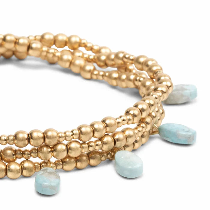 Metal Wrap Bracelet- Blue - Madison's Niche