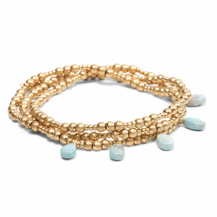 Metal Wrap Bracelet- Blue - Madison's Niche