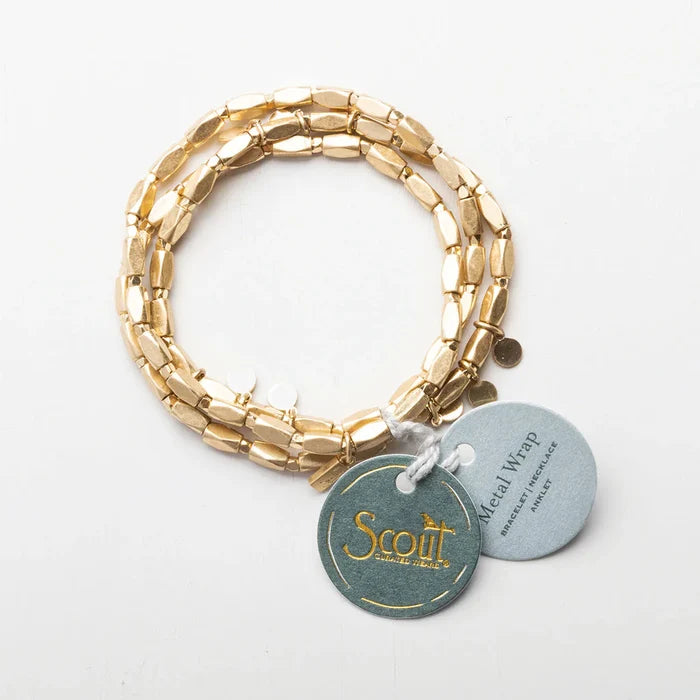 Metal Wrap Bracelet- Blue - Madison's Niche