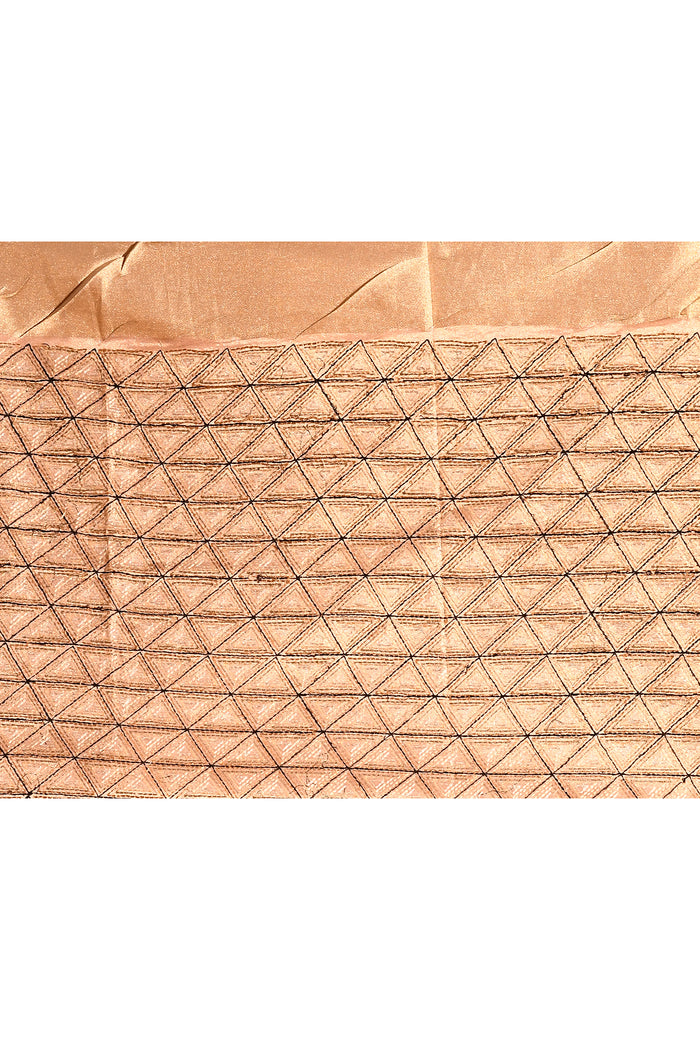 Metallic Onion Pink With Buttis And Swan Highlighted Border Tissue Designer Saree