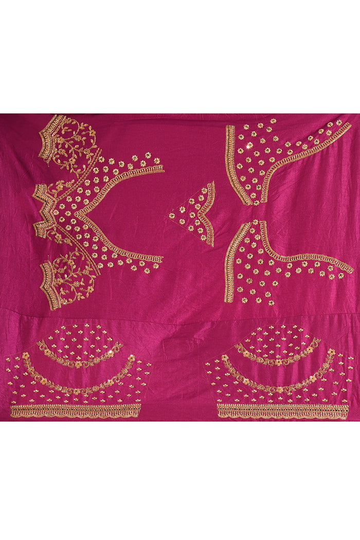 Metallic Soft Pink Scalloped Border Embroidery Saree