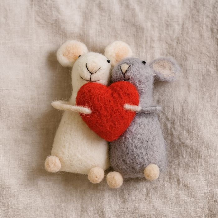 Mice with Heart Ornament