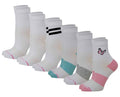 Mid-Crew Compression Socks | Assorted White Half-Cushion | Dr Motion ( 6 Pairs )