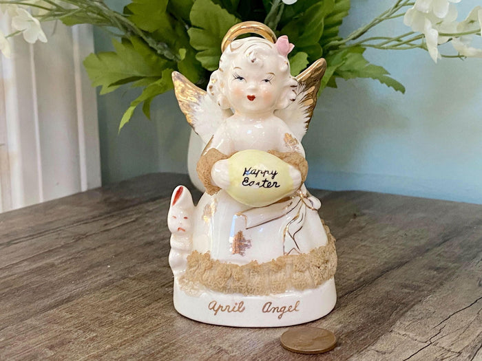Midcentury Ceramic Birthday Angel April by ART Japan at Duckwells
