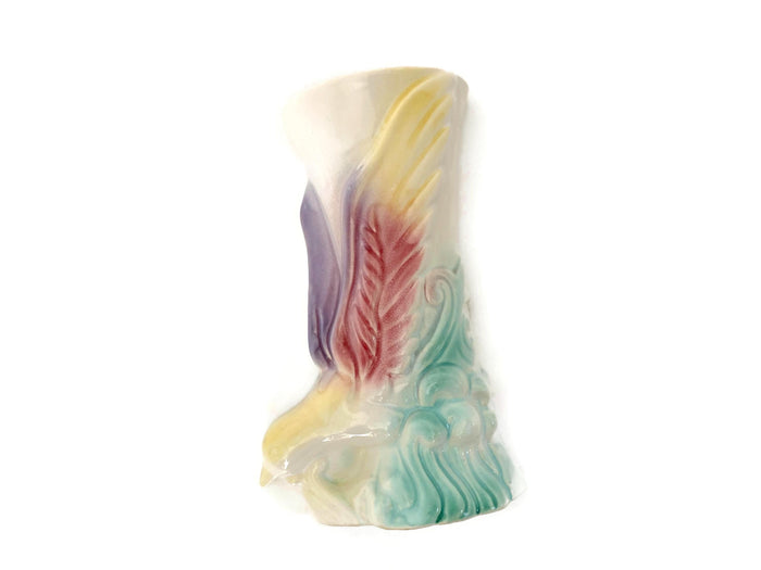 Midcentury Ceramic Wall Pocket Vase with Bird at Duckwells