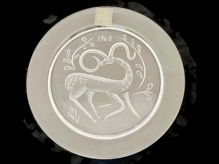 Midcentury Lalique Paris Cristal Collectible Plate 1968 at Duckwells