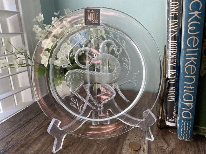 Midcentury Lalique Paris Cristal Collectible Plate 1968 at Duckwells