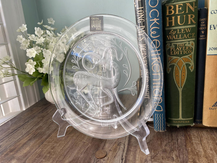 Midcentury Lalique Paris Cristal Collectible Plate 1968 at Duckwells