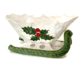 Midcentury Lefton Ceramic White Holly Sleigh at Duckwells