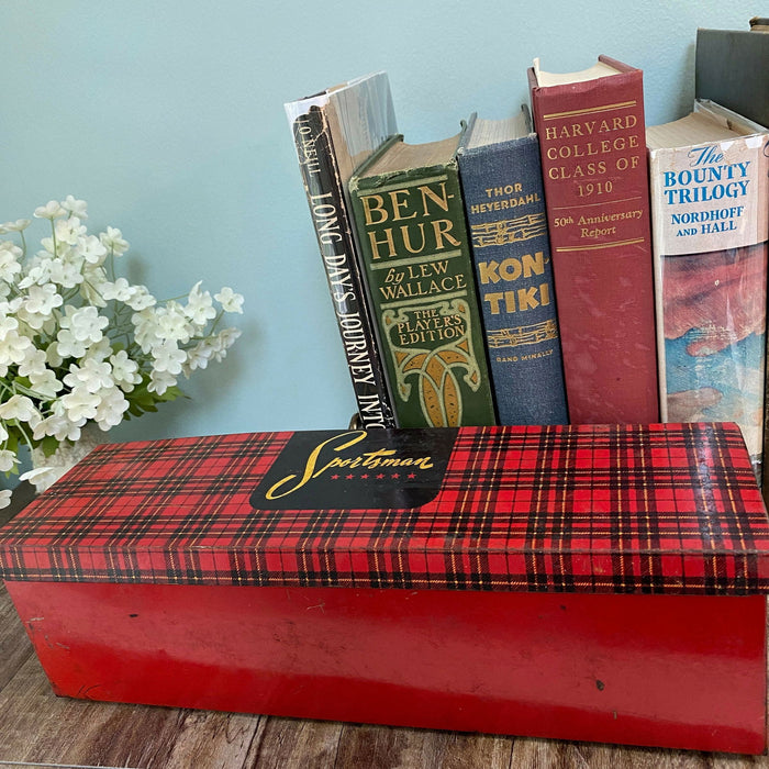 Midcentury Sportsman Tin Litho Metal Box at Duckwells
