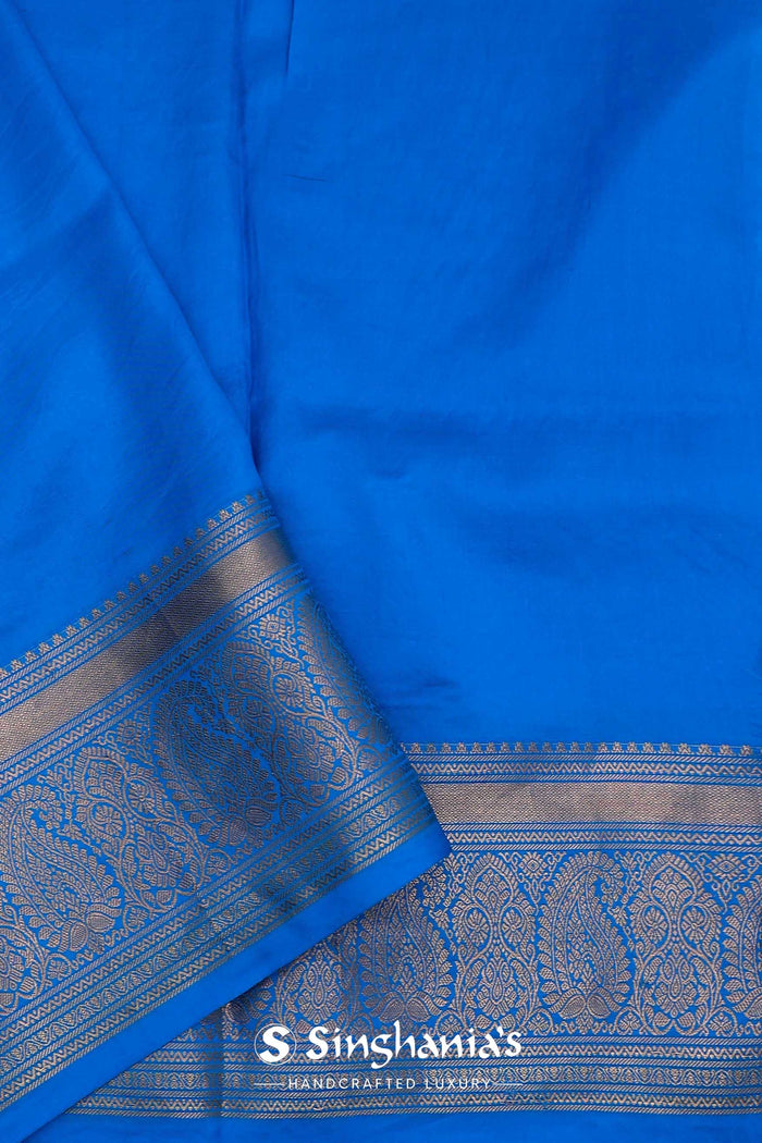 <img> Midnight Blue Digital Printed Kanjivaram Saree