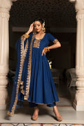 Midnight Blue Zari Anarkali Set