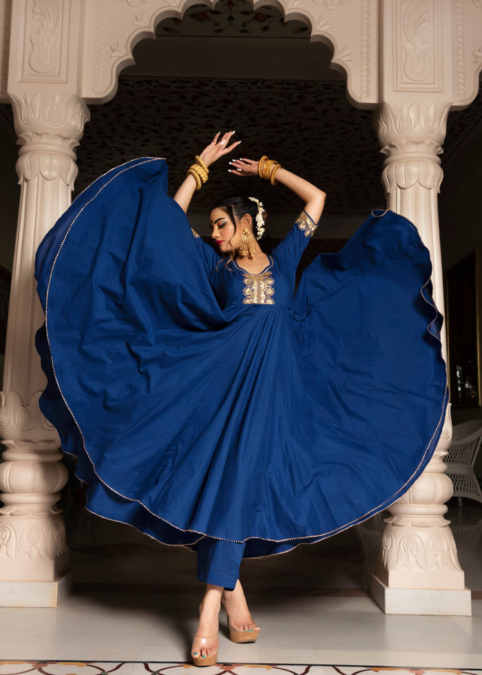 Midnight Blue Zari Anarkali Set