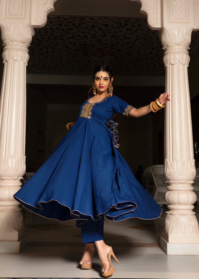 Midnight Blue Zari Anarkali Set
