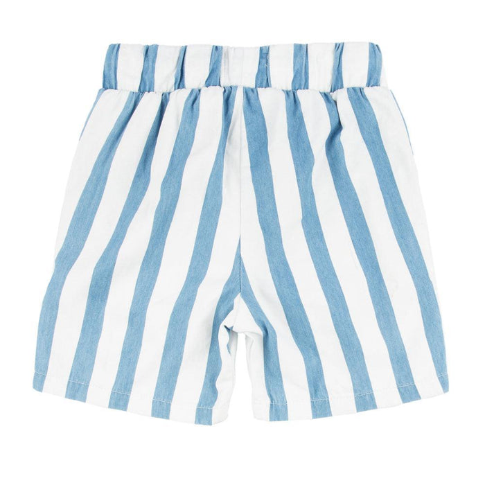 Miki Miette - Drawstring Shorts - Blue & White Stripe-Bottoms-3-6M (6M)-Posh Baby