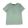 Miki Miette - Short Sleeve Henley Tee - Sage Green-Short Sleeves-3-6M (6M)-Posh Baby