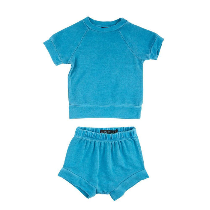 Miki Miette - Tee & Short Set - Blue-Sets-0-3M (3M)-Posh Baby