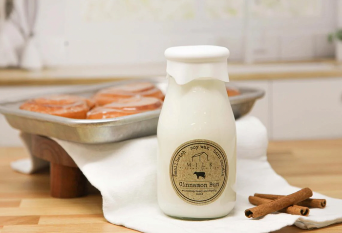 Milk Bottle Candle in Cinnamon Bun - Madison's Niche