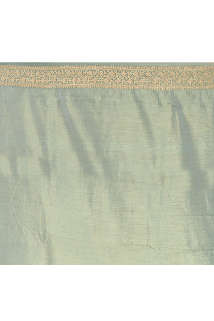 Mint Blue Zari Butti Banarasi Saree