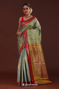 Mint Green Kanjivaram Tissue Saree With Motifs