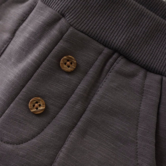 Minymo - French Terry Cotton Pants - Gull Grey-Bottoms-3-6M-Posh Baby