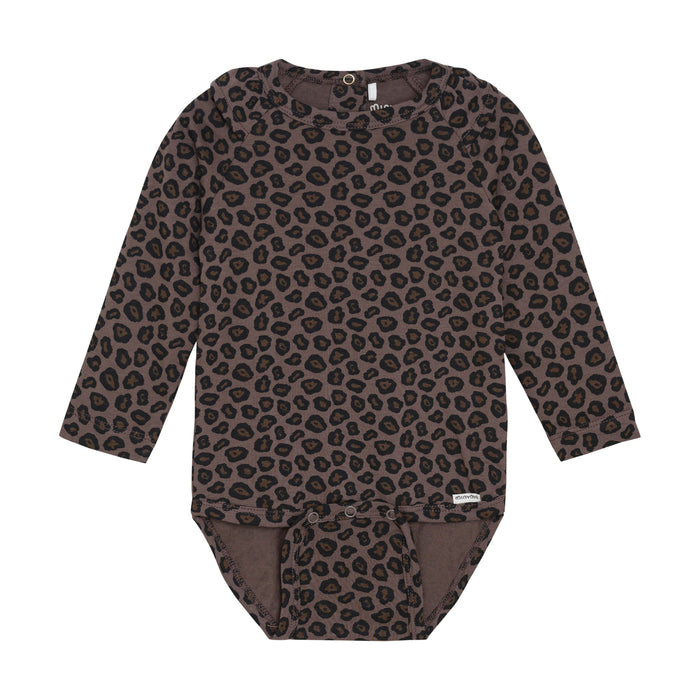 Minymo - Long Sleeve Bodysuit - Animal Print-Onesies-9-12M-Posh Baby