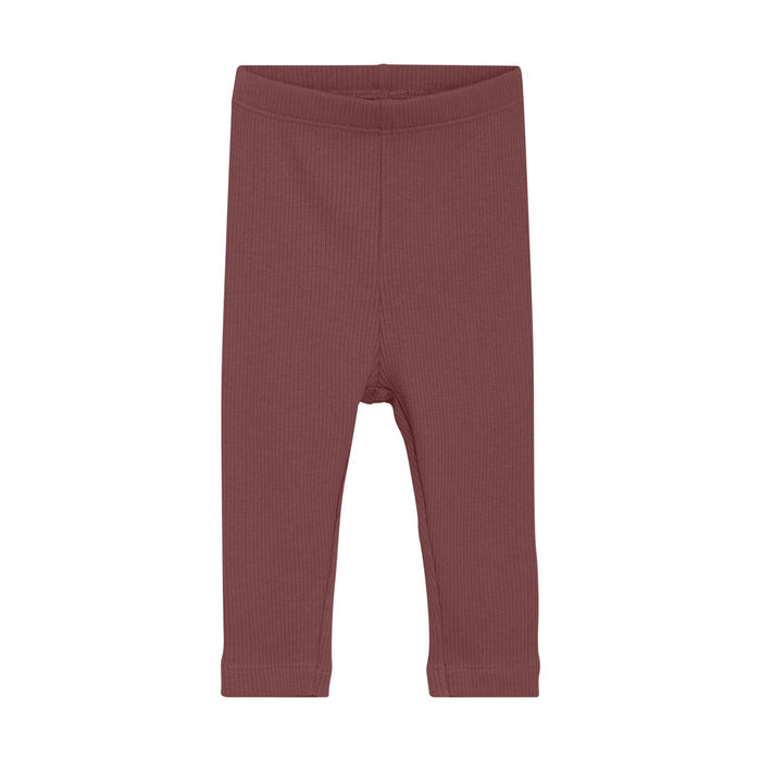 Minymo - Modal Ribbed Leggings - Dark Rose-Bottoms-0-3M-Posh Baby