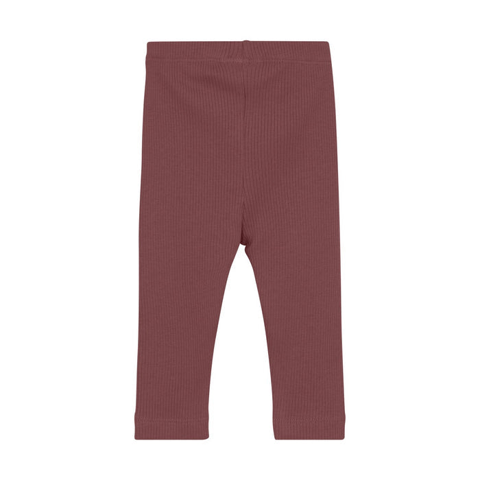 Minymo - Modal Ribbed Leggings - Dark Rose-Bottoms-0-3M-Posh Baby