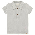 Minymo - Organic Polo Shirt - Black Micro Stripe-Short Sleeves-3-6M (3M)-Posh Baby