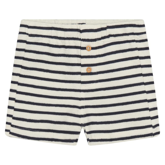 Minymo - Organic Terry Shorts - Navy Stripe-Bottoms-3-6M (3M)-Posh Baby